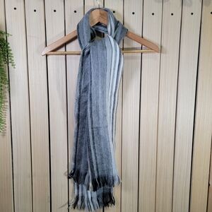 Alpaca Scarf Alpaca Time Gray Striped Scarf
